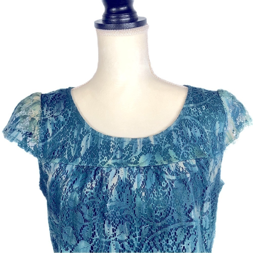 I.N.C. INTERNATIONAL CONCEPTS (PM) Lacey cap sleeve blouse - Picture 2 of 8